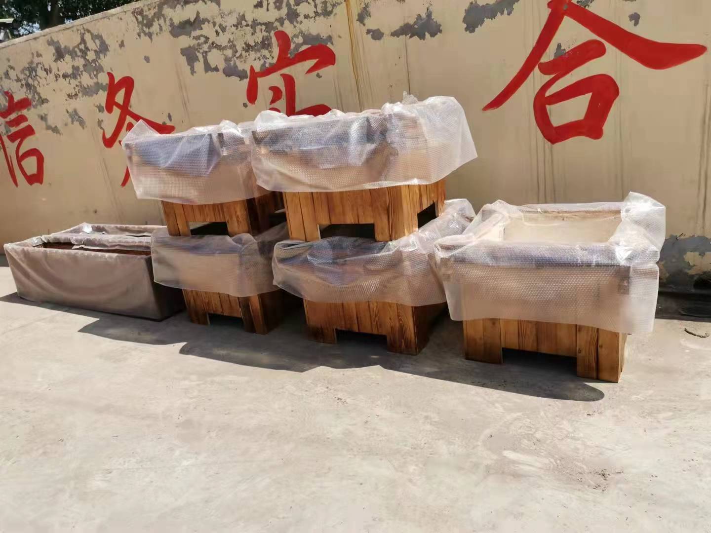 北京绿化种植景观花箱生产防腐木花箱