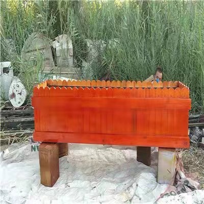 天津市政工程木制花箱厂家定制碳化木花箱