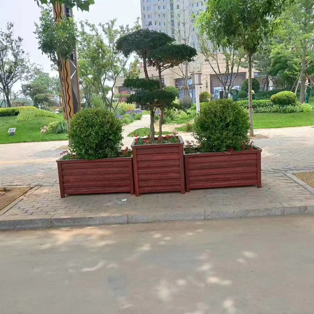 北京防腐木花箱花盆景观花卉种植木箱更容易养活植物