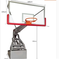 石嘴山固定篮球架,双弹簧篮筐3C认证钢化篮板