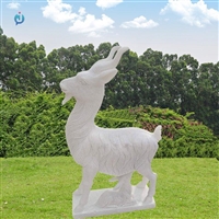 汉白玉羊雕塑 城市动物雕塑 
