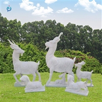 汉白玉羊雕塑 广场景动物雕塑 