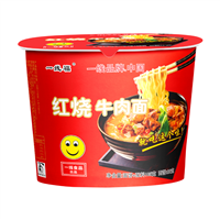 一线食品中桶红烧牛肉面拌吃泡面