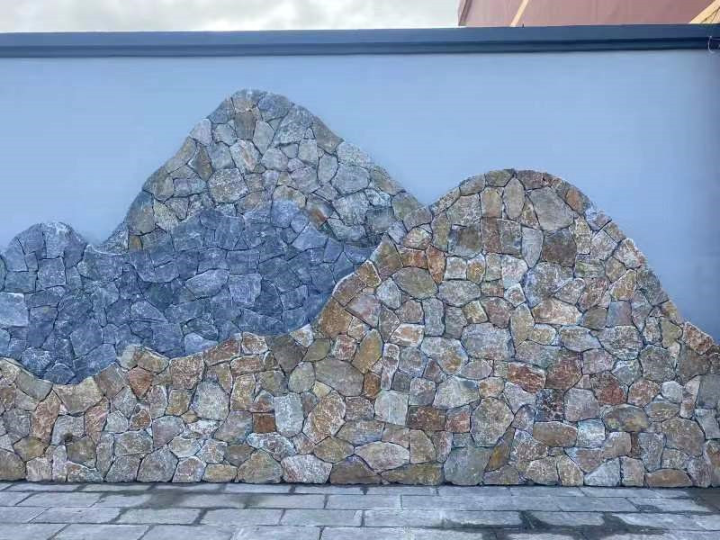 乱石墙-人造水泥文化石  天然毛石背景墙  水池踏步石 天然蘑菇石 