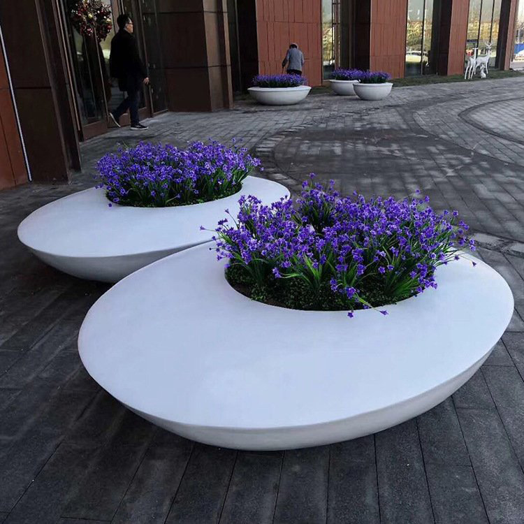 玻璃钢花盆雕塑定制,大型园林景观花钵摆件,欧式花盆造型装饰品