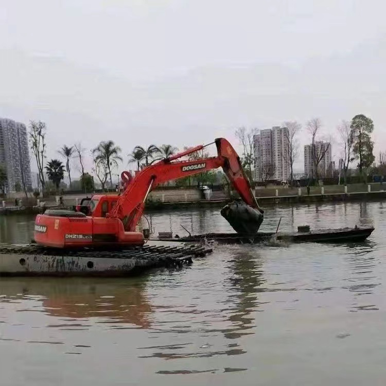 池州沼泽漂浮水上清淤挖机船式