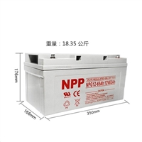 NPP耐普蓄电池12V65AH NPG12-65AH应急电源UPS/EPS/直流屏/太阳能