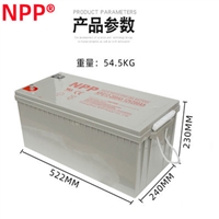 NPP耐普蓄电池NPG12-200 12v200ah胶体免维护光伏太阳能电瓶 