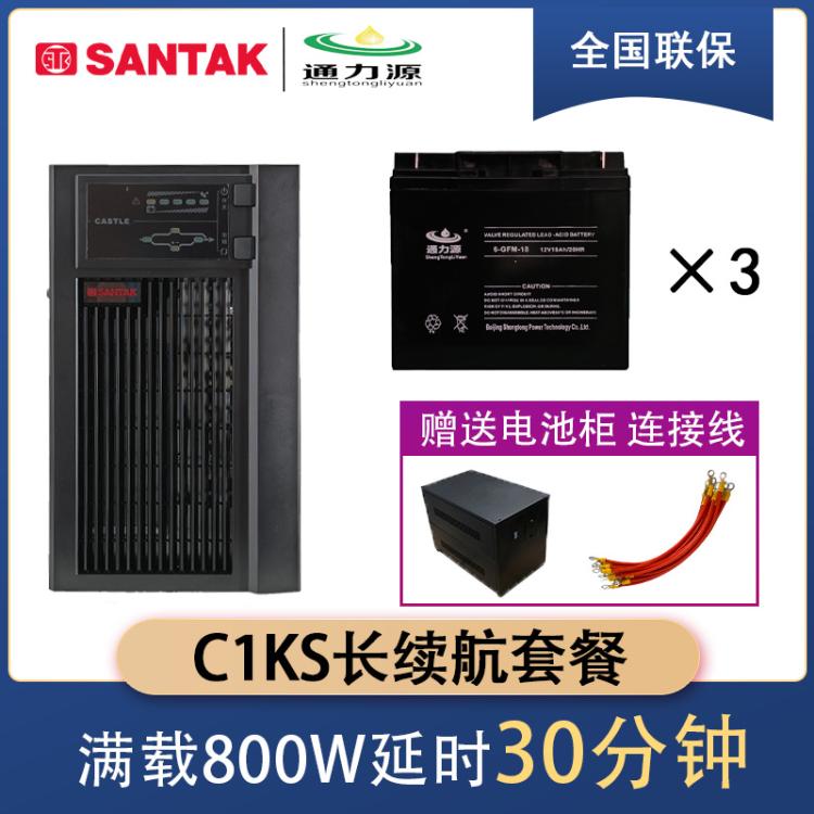 山特UPS电源C1KS 1kVA/800W 电脑机房监控服务器延时30分钟