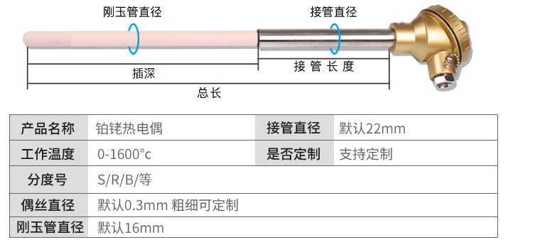 装配热电阻 标准热电偶 热电偶精度等级