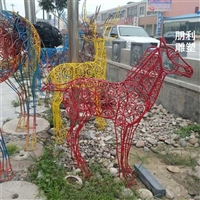 精品广场镂空鹿雕塑供应商-订做金属规格-软装镂空鹿雕塑供给