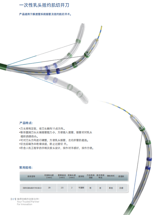 南微一次性乳头括约肌切开刀DSP-25A-AC-Y-Y-Y-B-3