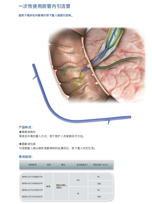 南微一次性使用胆管内引流管BPDS-43114-0807/22