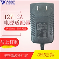 东莞大忠电子12V2A电源适配器