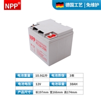 NPP耐普蓄电池NPG12-65Ah 12V65AH应急照明系统 直流屏 UPS/EPS电源