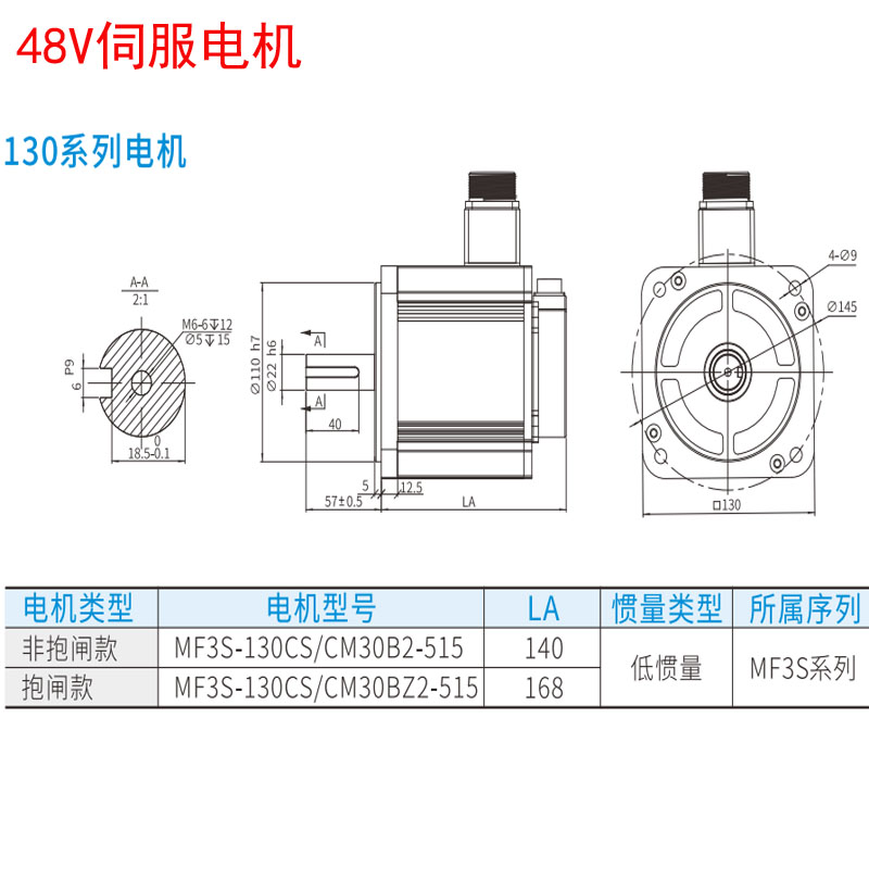 DC36V400W低压伺服电机IP67防护等级电机