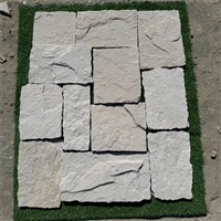 上海白砂岩毛石片墙砖 室内白色乱形石碎拼 雪花白文化石壁炉墙