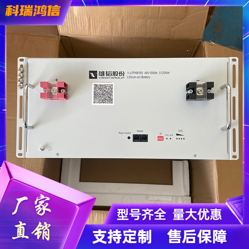 全新雄韬48V100AH 磷酸铁锂电池组 V-LFP48100 通信基站备用储能电源