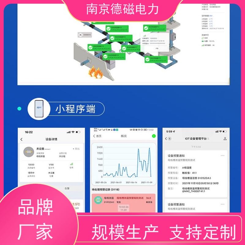 德磁电力 低压母排 红外测温仪 拆卸式电池仓设计 多协议转换