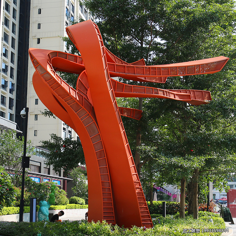 不锈钢抽象飘带装饰景观摆件雕塑