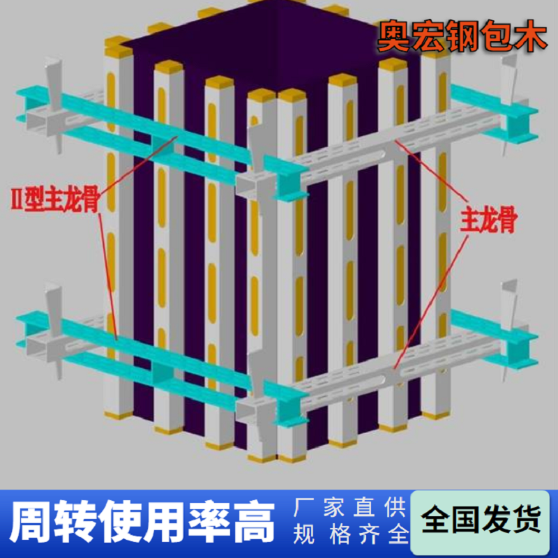 厂家直供 奥宏镀锌钢木龙骨 坚固耐用 高周转 零损耗