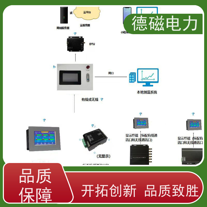 德磁电力母排温度传感器 3路6通道厂家定制温 抗干扰