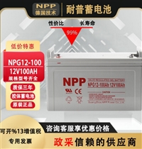 NPP耐普蓄电池 12v100ah 适用UPS电源 NP12-100太阳能胶体 12V65AH 7AH