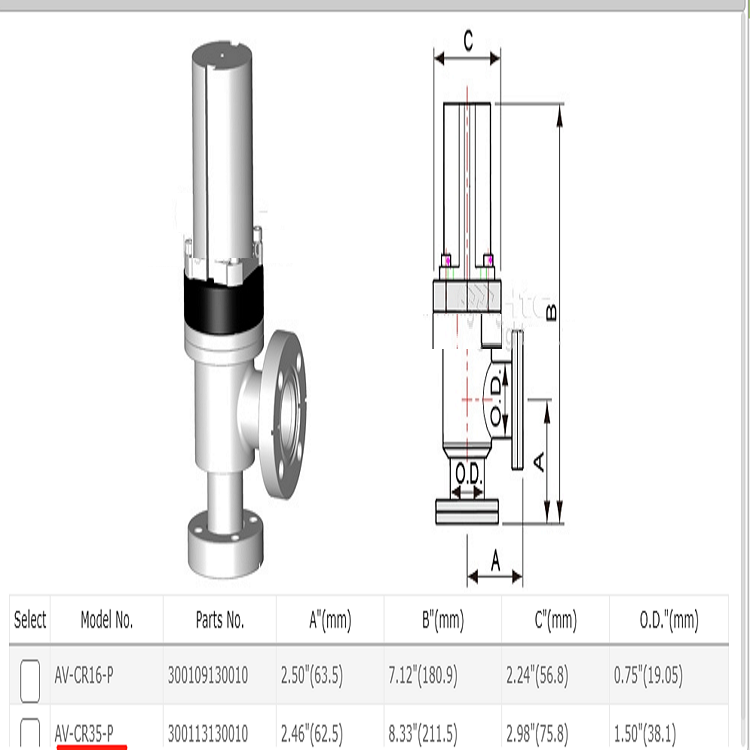 高真空阀（角阀） 型号:AV-CR35-P库号：D251394