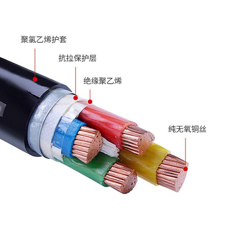 起帆电缆厂家低压交联铜芯YJV 3*185+1*95，国标保检