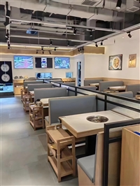 连锁店供应商  火锅店餐饮家具 单人单锅桌岩板火锅桌耐热
