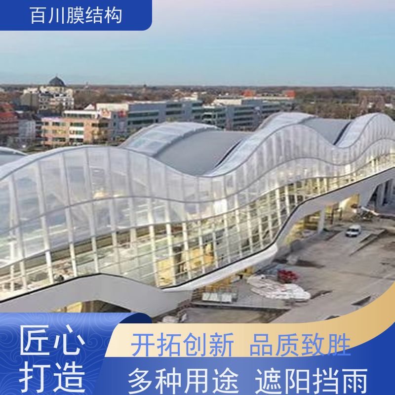 百川膜结构 PVDF膜材加工 膜结构大门入口结构轻巧 造型别致