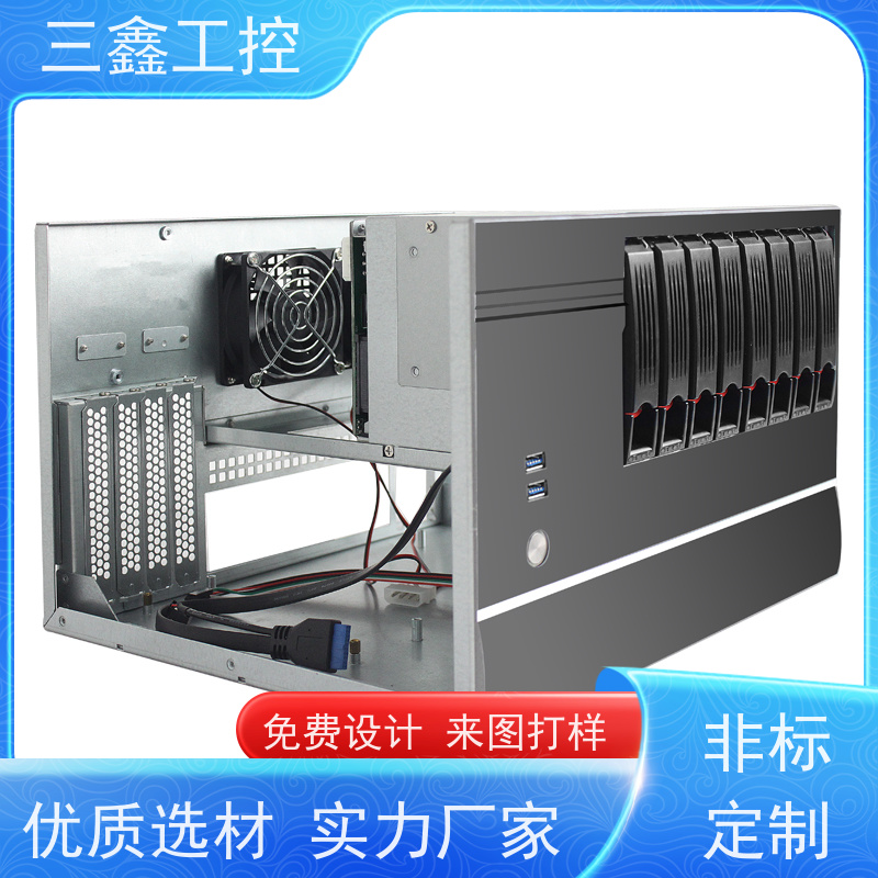 实体工厂1U铝面板机箱 室外机柜 支持ATX母板 LED指示 USB和PS/2接口