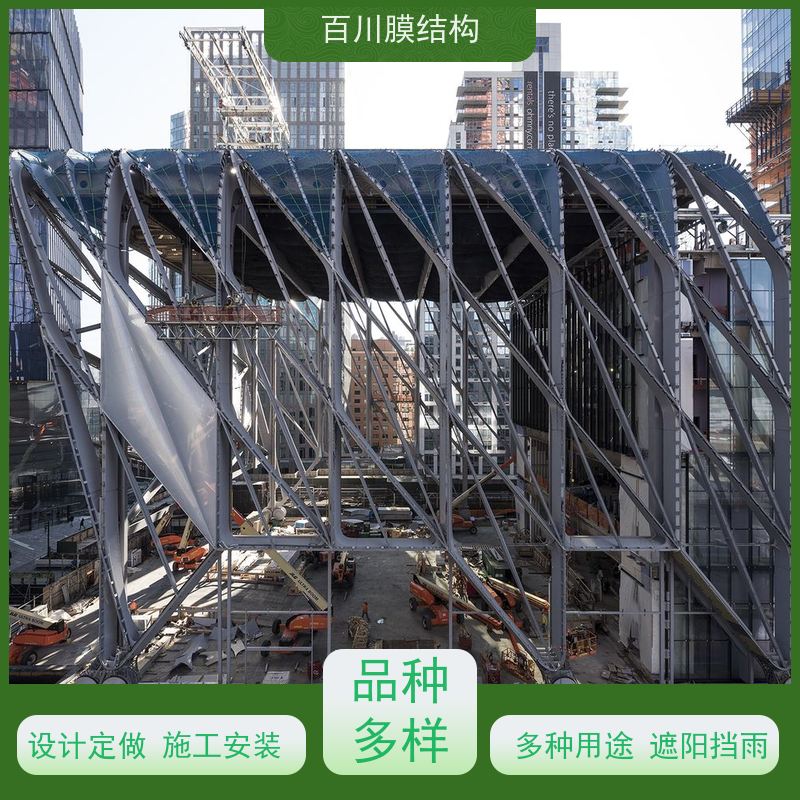 百川膜结构 球场膜结构 大门入口膜结构遮阳挡雨 耐候性好