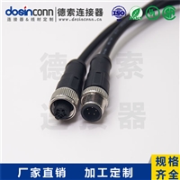 M12注塑线材C编码5芯公转母直式焊接1M双边线M12转M12AWG22制造商