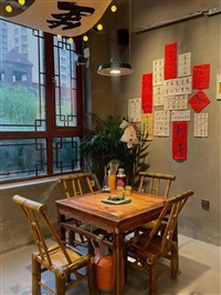 河南家具定制厂 火锅店桌椅 岩板火锅桌 中式火锅桌椅
