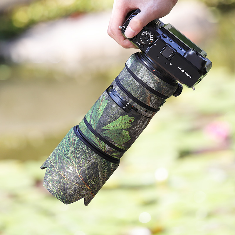 富士GF100-200mmF5.6RLM镜头炮衣适用Fujifilm相机迷彩保护套防水