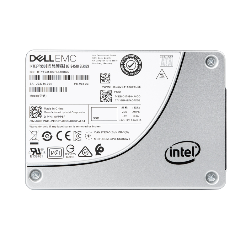 戴尔（DELL）服务器配件方案 480G固态硬盘混合使用6Gbps 512e