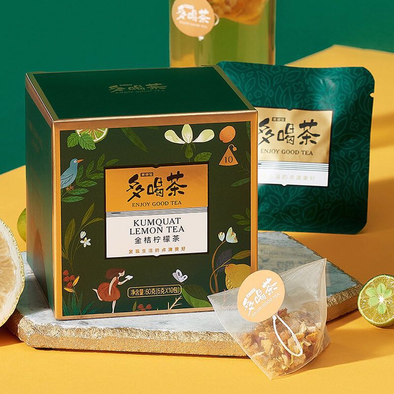 金桔柠檬,秋季养生茶贴牌定制,代用茶袋泡茶代加工,美灵宝水果茶