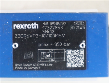 R901160162 Z3DR6VP2-1X/100MSV 德国力士乐REXROTH溢流阀