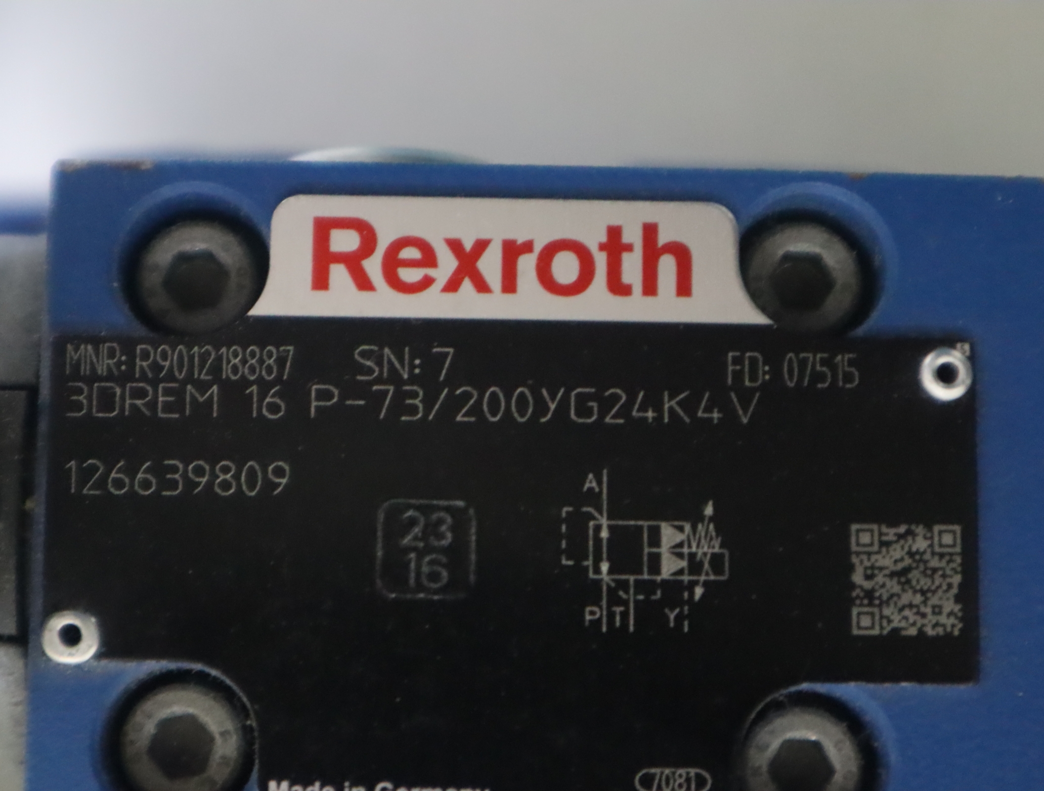 R901218887 3DREM16P-73/200YG24K4V 德国力士乐REXROTH比例阀