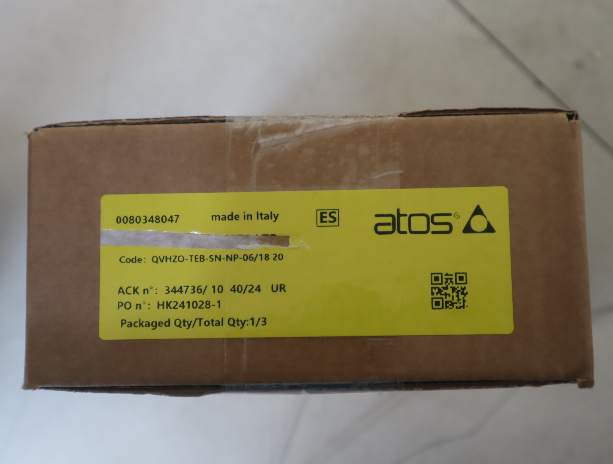 QVHZO-TEB-SN-NP-06/18 20 意大利阿托斯ATOS比例阀