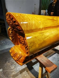 金丝楠木迁坟棺，手工精雕工艺
