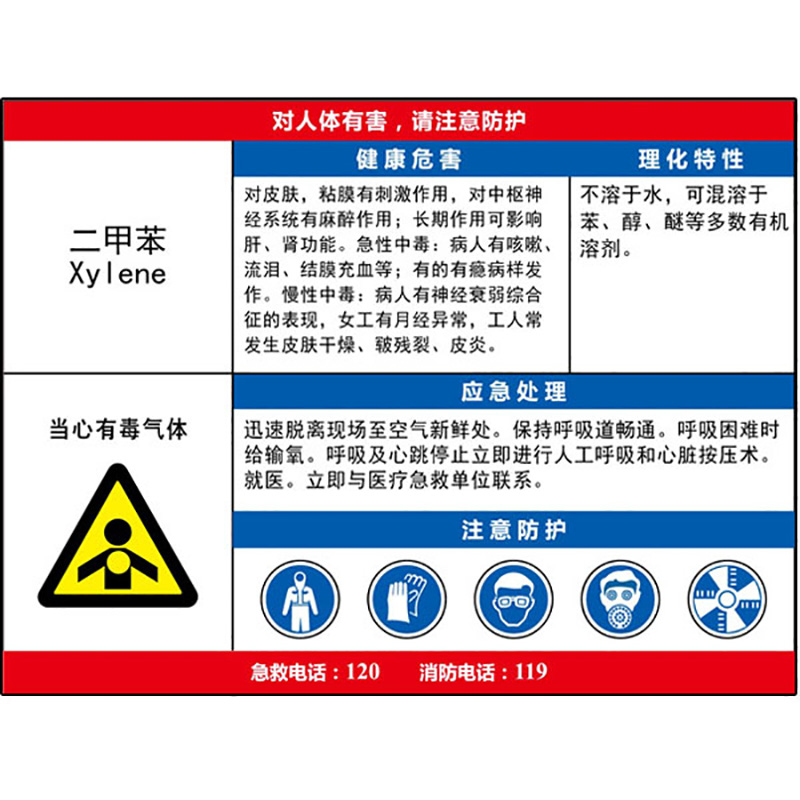 二甲笨职业病危害告知卡